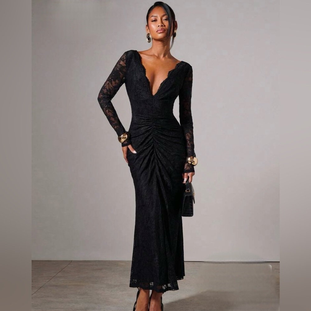 Elegant Black Lace Dress